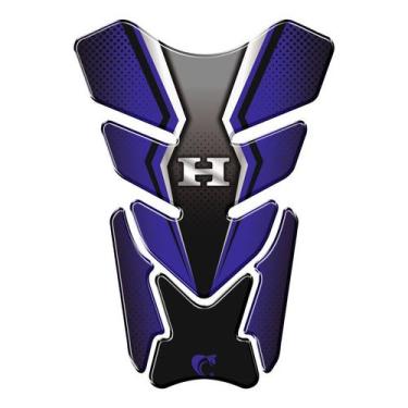 Imagem de Adesivo Resinado Protetor De Tanque Moto qualquer moto Honda Azul - Te