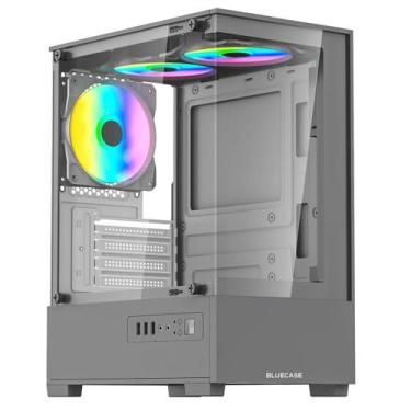 Imagem de Gabinete Gamer Bg-055 Hit Pro 3X Fan Rainbow Vidro Cinza - Bluecase