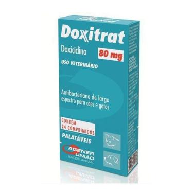 Imagem de Doxitrat 80mg Antibacteriano Cães Gatos Com 24 Comp. Agener - AGENER U