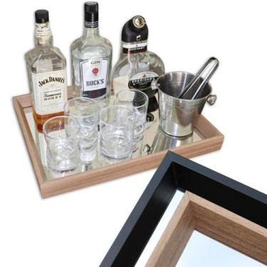 Imagem de Bandeja Espelhada Decorativa Retangular 33x43cm - RR Decor, Marfim