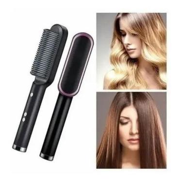 Imagem de Escova Alisadora De Cabelo Pente Cerâmica Profissional Hair - Hair Str