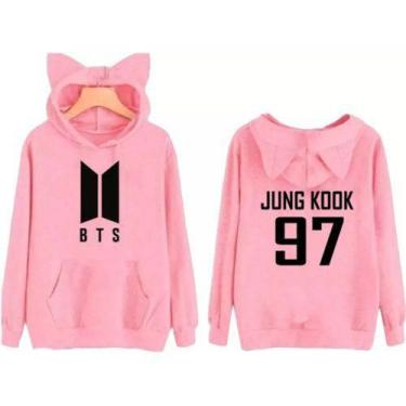 Imagem de Moletom Blusa Infantil Orelhinha BTS jung Kook 97 cantor musica pop - 