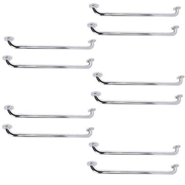 Imagem de Alça Apoio Barra Suporte Anti Queda 70Cm Kit 10 Uni Banheiro Idoso Ges