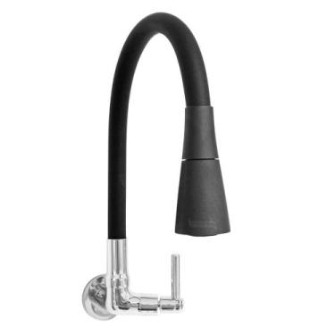 Imagem de Torneira Gourmet de Cozinha Black Parede Tubo Cone 3388 - Império das 