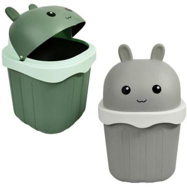 Imagem de Lixeira Mesa Plastic Quadrada Tamp Coelho Color 22X14,6X14,6 - FWB