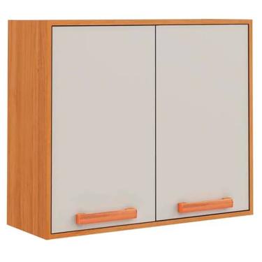 Imagem de Armário Aéreo Napoles 80cm 2 Portas Itatiaia Cor Cinamomo Off White