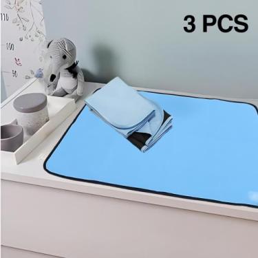 Imagem de 3 Protetores de Colchão 100x70 Absorventes Laváveis Azul para Desfrald