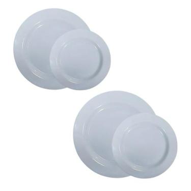 Imagem de Conjunto Pratos Melamina Raso & Sobremesa Casal - 2 De Cada - Hauskraf