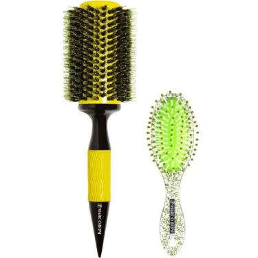 Imagem de Kit Escova Ceramica 75mm Mini Raquete Glitter Marco Boni, Escova ceram
