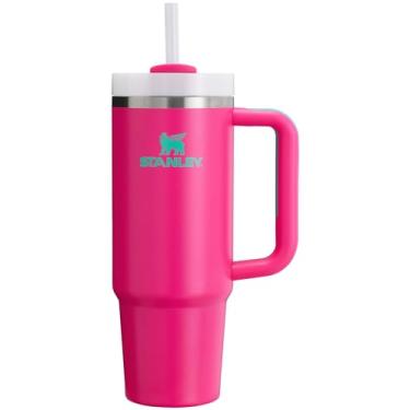 Imagem de Stanley Copo Quencher H2.0 com alça e canudo 850 g | Tampa Flowstate de 3 posições | Suporte de copo compatível para viagens | Copo de aço inoxidável isolado | Sem BPA | Rosa Paixão