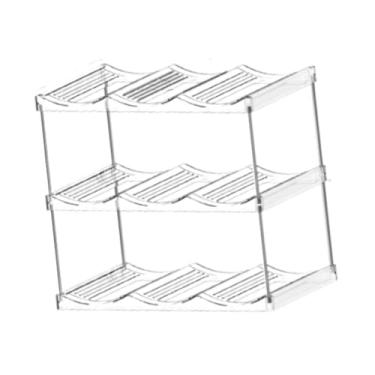 Imagem de Generic Suporte para armazenamento de garrafas, expositor de garrafas de água, fácil de limpar, portátil, organizador de bebidas, suporte para armário de, 3 Níveis