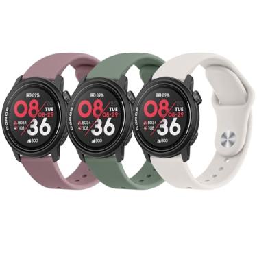 Imagem de Meliya Pulseiras para relógio inteligente Coros Pace 3/Apex 2 Pro/Apex Pro, pulseira esportiva de silicone macio de 22 mm para relógio Coros Pace 3 (violeta moke + cacto + luz das estrelas)