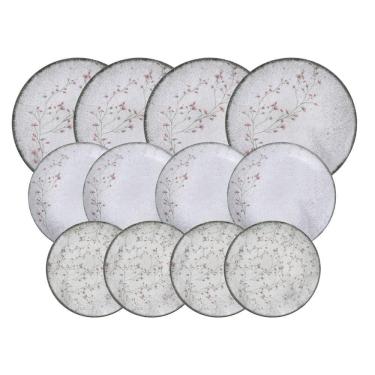 Imagem de Jogo De Pratos Tramontina Floralis Em Porcelana Decorada 12 Peças