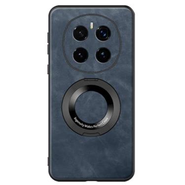 Imagem de POYUFRG Capa fina para Honor Magic 7 Pro/7, capa magnética dobrável de couro fosco capa de telefone com tudo incluído, proteção de lente, azul, 7
