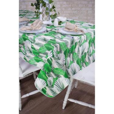 Imagem de Toalha de Mesa Retangular em Tecido Impermeável Acqua Linea Paint Verd