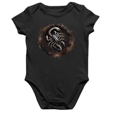Imagem de Body Bebê Algodão Escorpião Sígno - Foca na Moda, Preto, P