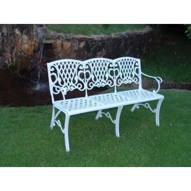 Imagem de Banco de Jardim Área Externa Búzios 3 Lugares Piscina Varanda Alumínio