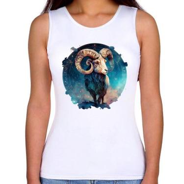 Imagem de Regata Feminina Áries Sígno - Foca na Moda, Branco, M