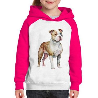 Imagem de Moletom Infantil Cachorro Pitbull - Foca na Moda, Branco, Rosa, 8