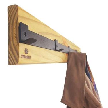 Imagem de Cabideiro Strassis Design SD-5010 60 Metal e Madeira Cor: Preto