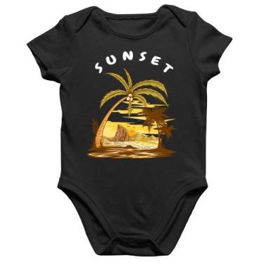 Imagem de Body Bebê Algodão Sunset Beach - Foca na Moda, Preto, P