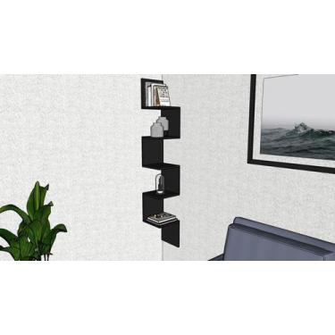 Imagem de Prateleira de Canto reto Nicho MDF (14) - Moveis lindo, Preto