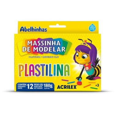 Imagem de Massa para Modelar Plastilina com 12 Cores 180G - Pacote com 12 Unidad