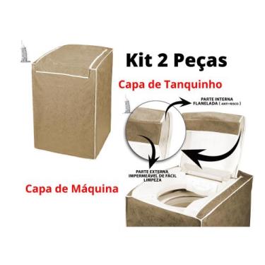 Imagem de Kit Capa De Máquina De Lavar Roupas (10 A 12kg) E Capa De Tanquinho - 