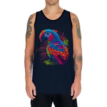 Imagem de Camiseta Regata Aves Araras Vermelha Cores Papagaios HD 2 - Enjoy Shop