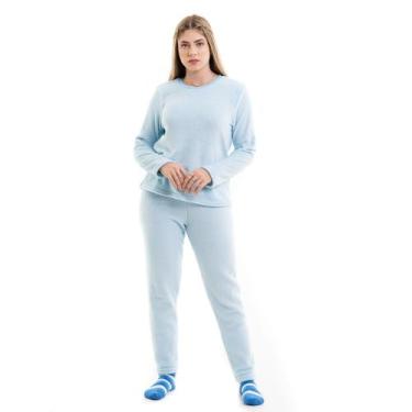 Imagem de Pijama De Inverno Plush Quentinho Pelinhos Tecido Mantinha Frio Invern