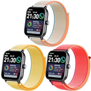 Imagem de Harikiri Pulseiras compatíveis com aeac IDW19, pulseiras de nylon de 22 mm para Togala P99, uaue T60/T50S, Coucur Y66, S5/S3/S6, Fitpolo IDW13, ZOSKVEE P95/P66, AKUMAKA G39, Jugeman, JeeJTek, zakotu