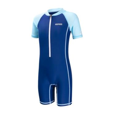 Imagem de COPOZZ Roupa de mergulho para crianças, meninos e meninas, 0,5 mm fina, shorty protetor de erupção cutânea, zíper frontal FPS 50 + maiôs para mergulho