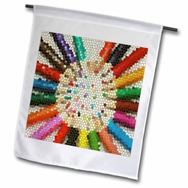 Imagem de 3dRose fl_14272_1 Lápis de cor com bandeira de jardim de vitrais, 30 x 45 cm