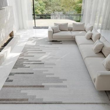 Imagem de Abstrato Cinza Claro Tapete Moderno Decoração de Casa de Luxo Tapetes Grande Área Sala de Estar Tapetes Confortáveis Fácil de Cuidar Quarto Tapete, YHT033,2,D,100x150cm