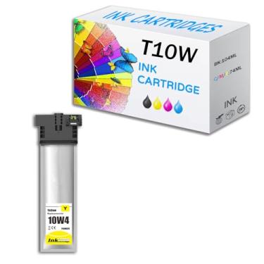 Imagem de Conjuntos de cartuchos de tinta T10W remanufaturados T10W100 T10W200 T10W300 T10W400 pacote combo de tinta compatível com impressoras EPSON WorkPorce Pro WF-C5390 WF-C5890, com chip, amarelo - 1