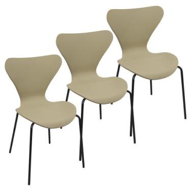 Imagem de Kit 3 Cadeiras Jacobsen Polipropileno Sala Jantar Base Preta - Lianto 