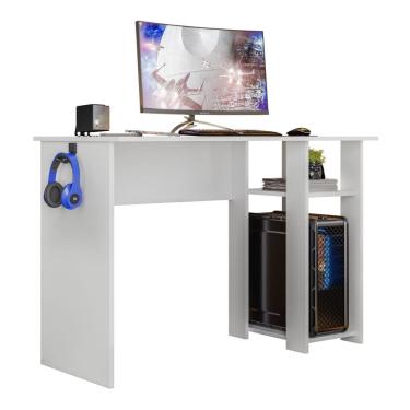 Imagem de Mesa Para Computador DMX-500 108cm PC Gamer Setup Branco - Desk Design