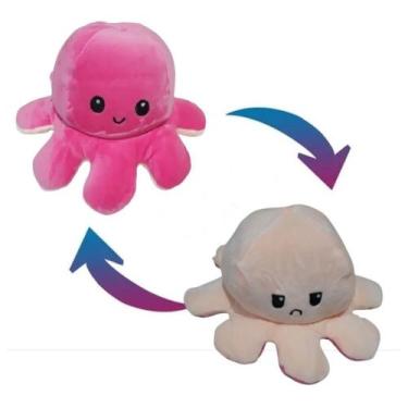 Imagem de Brinquedo Polvo De Pelúcia Reversível Feliz e Bravo 20cm - Yaha Imp. E