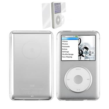 Imagem de Capa para iPod Classic, capa de encaixe rígido transparente para Apple iPod Classic 6th 7th 80GB, 120GB fino 160GB e iPod Video 5th 30gb + protetor de tela (versão fina de espessura de 10,5 mm)