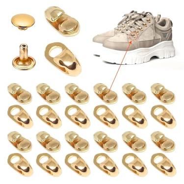 Imagem de INKNOTE Ganchos de renda para botas - Ganchos de renda para sapatos, para acessórios de reparo/acampamento/caminhada/escalada, Dourado, Small