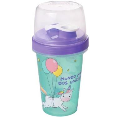 Imagem de Garrafa Copo C/ Tampa Shakeira Infantil Unicórnio 320ml - NoBrand, Gar