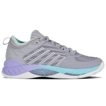 Imagem de K-Swiss Tênis feminino Hypercourt Supreme 2, Cinza lilás/Nuvem Nimbus/Roxo neon, 11