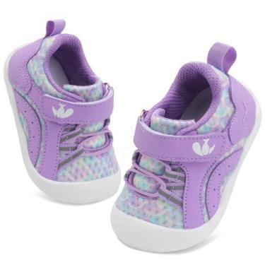 Imagem de Tênis para bebês FEETCITY Wide Shoes Purple Scales 6-12 meses