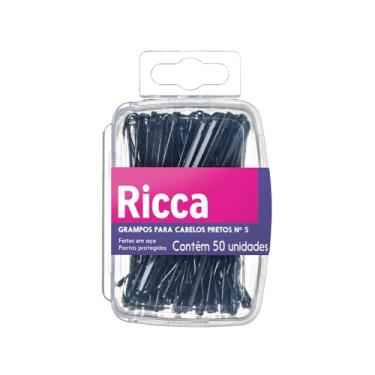 Imagem de Grampo para Cabelo N°5 Preto, Caixa Pvc, Ricca, con 50 Pcs