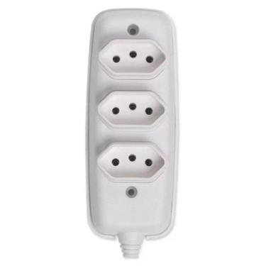 Imagem de Barra de tomada 20a 2P+T Monobloco tripla 250V Ilumi 2 Pino + Terra