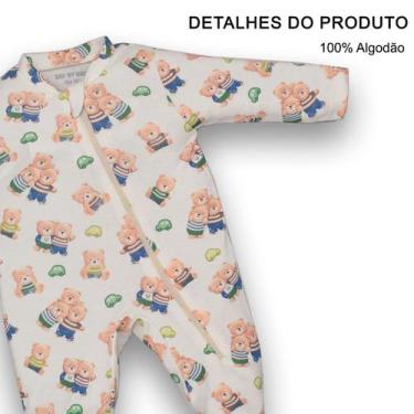 Imagem de Macacão Suedine Bebê Menino Estampado Ursos Marfim Upi Uli, M