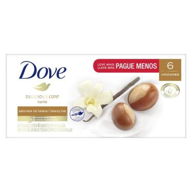 Imagem de Kit Sabonete Barra Dove 90 gr Karite e Baunilha 6 Unidades