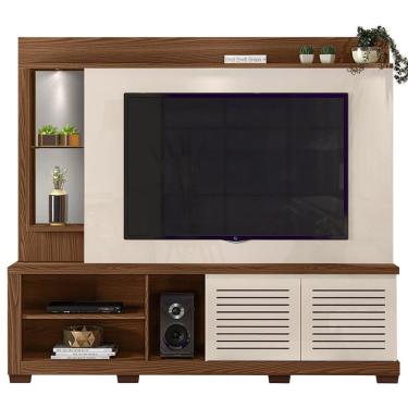 Imagem de Estante Home Theater Paládio Marroquim Off White – dj Móveis