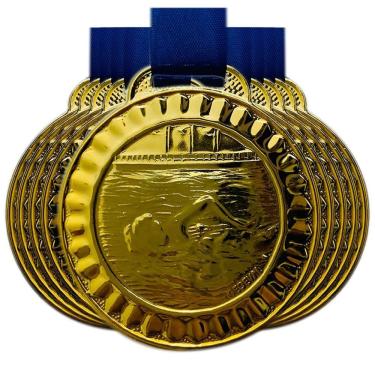Imagem de Kit 25 Medalhas Esportivas Futebol Vôlei 4,5cm Grande Metal Modelos: natação
