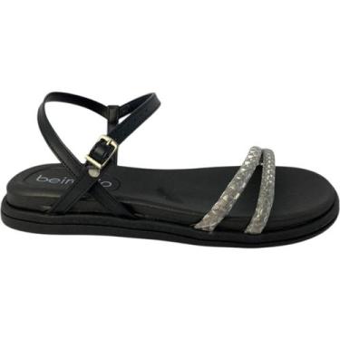 Imagem de Sandália Beira Rio Papete Tira Brilho, Preto grafite, 36